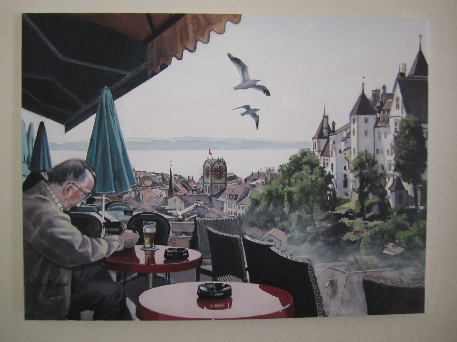Neuchâtel, Switzerland, acrylic on canvas