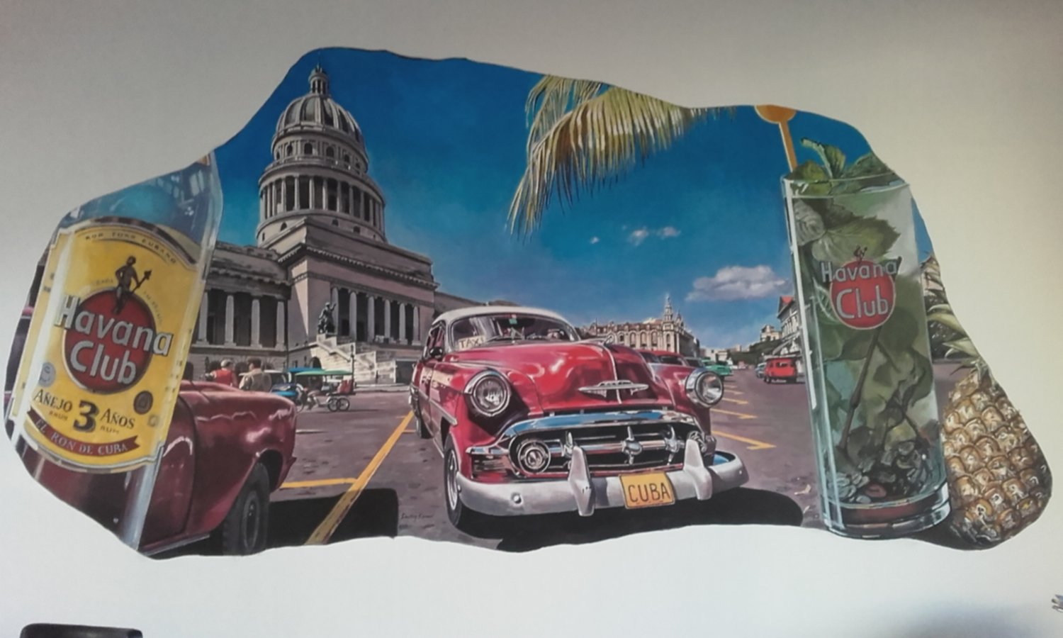 Mural of Havana painted for a cigar lounge